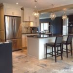 large white kitchen with island